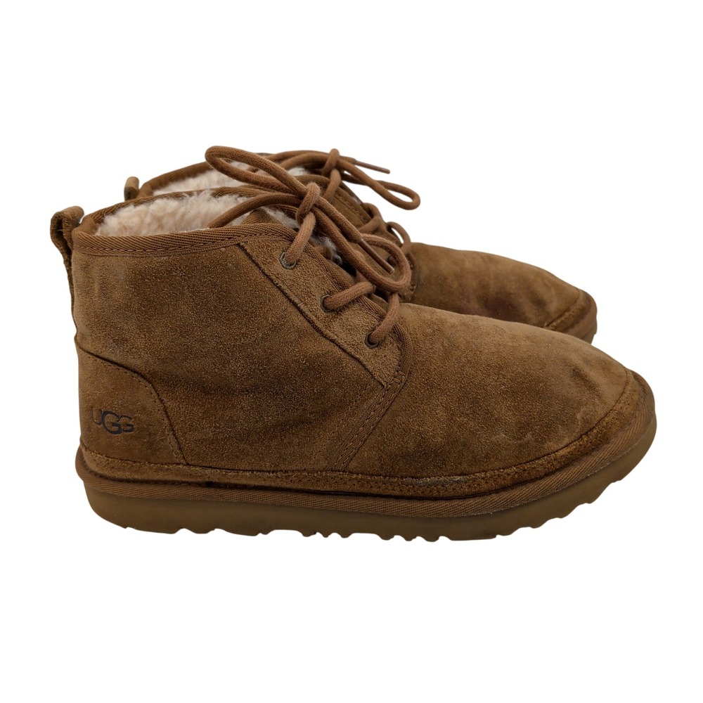 UGG Neumel Chestnut Suede Lace Up Ankle Boots Kids Size 6 1017320K